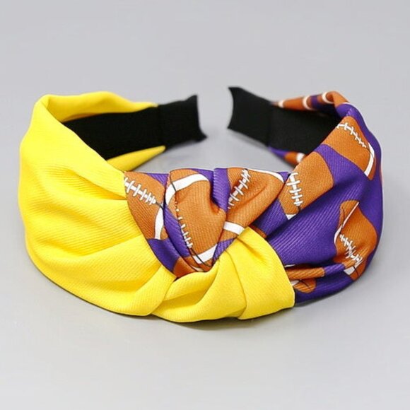 LSU Gameday Football Fabric Top Knot College Yellow Purple Brand NEW Go Tigers - Picture 2 of 2